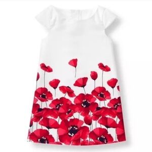 JANIE and JACK | Parisian Poppy Border Red & White Floral Dress ❤️🤍